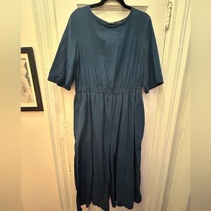 COS Dark Blue Denim Wide leg Jumpsuit